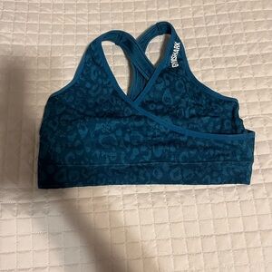 Gymshark Teal Leopard Print Sports Bra